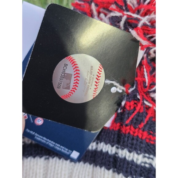 Atlanta Braves Striped Winter Beanie MLB Hat Cap Red White Navy New With Tags - Picture 7 of 9